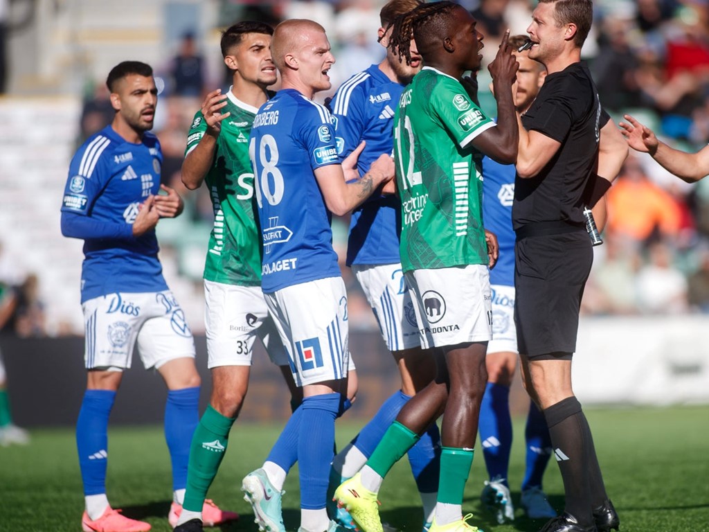 Trots Ieltsin Camoes tidiga utvisning lyckades inte GIF Sundsvall spräcka Brages nolla utan fick nöja sig med ett kryss inför storpubliken. Foto Mats Andersson, Bildbyrån.