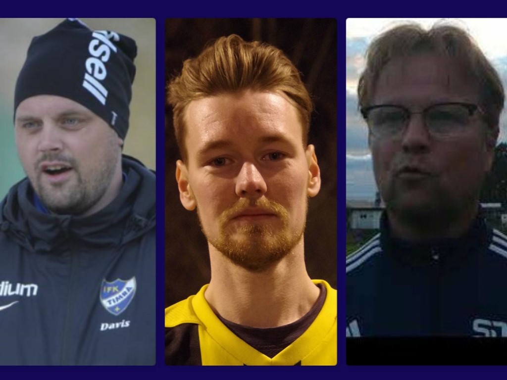 SDFF Akademis tränartrojka 2021. Fr v Patrick Davis, Mattias Johansson och Jörgen Strömberg.