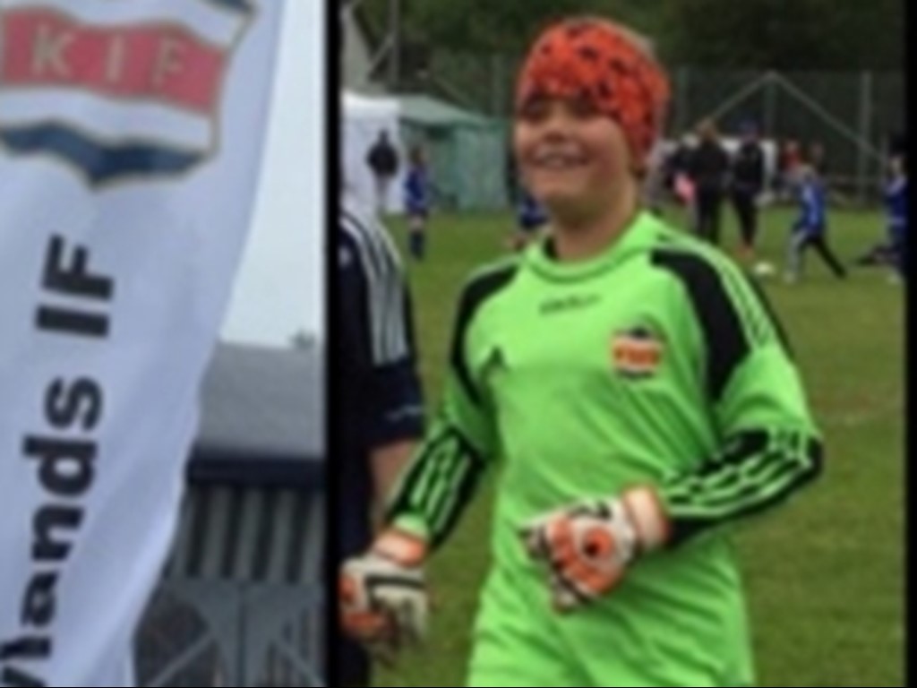 En suddig bild på en skarp målvakt. Alva Berglund gjorde en kanonmatch mellan Kovlands stolpar..