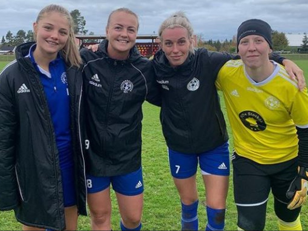 Heffmersklubbans målgörare i 4-0-binsten över Sveg, Irma Burman, Emma Sjölén, Amanda Sevefjord och Frida Forslund som höll ännu en av många nollor den här säsongen.