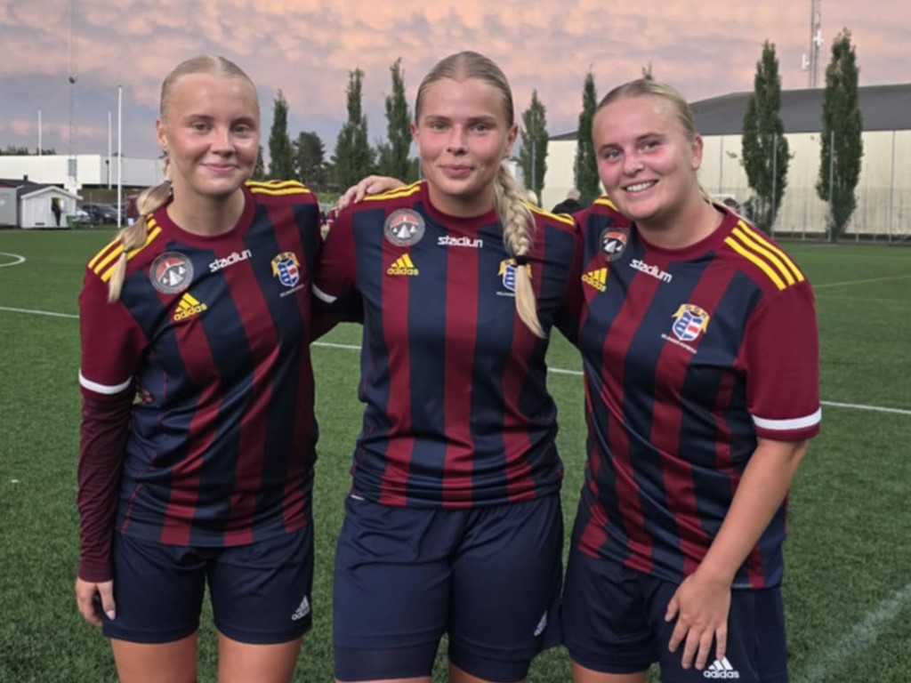 Selångers målgörare i derbyt mot Timrå, fr v Selånger dam, fr v Klara Berglund (2), Emmie Björklund och Linnea Jensen plus ett självmål.